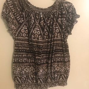 Chaps brown and tan top